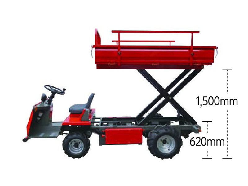 Carretilla de transporte eléctrica para agricultura, manipulación de materiales y uso en cualquier condición meteorológica