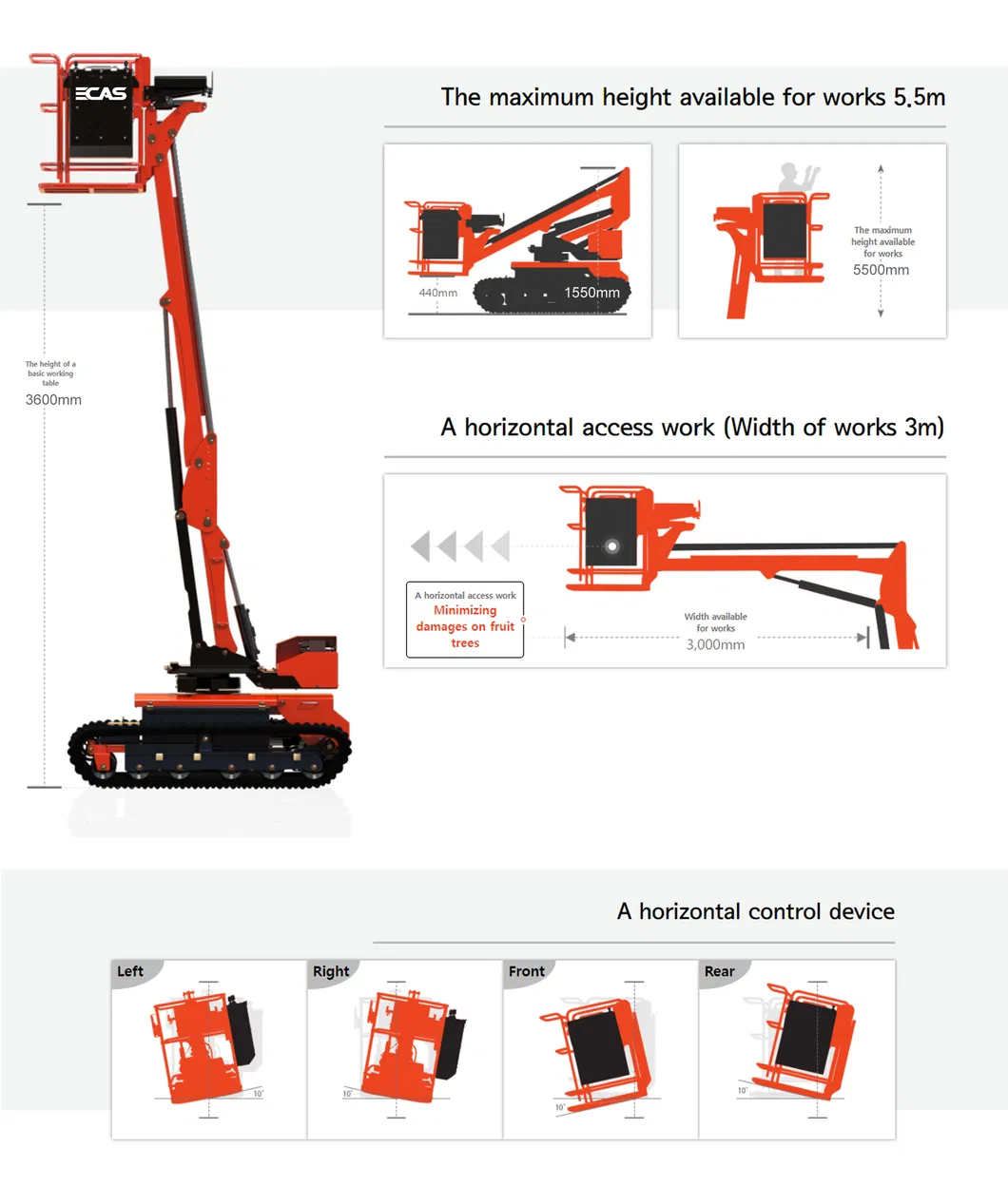 Ecas-100h-Height-3-5m-5m-6-4m-8-4m-48V-Fruit-Picker-AC-Crawler-Electric-Farm-Vehicle-Machine-Orchard-Agricultural-Platform-off-Road-Lift-Forestry-Truck-13