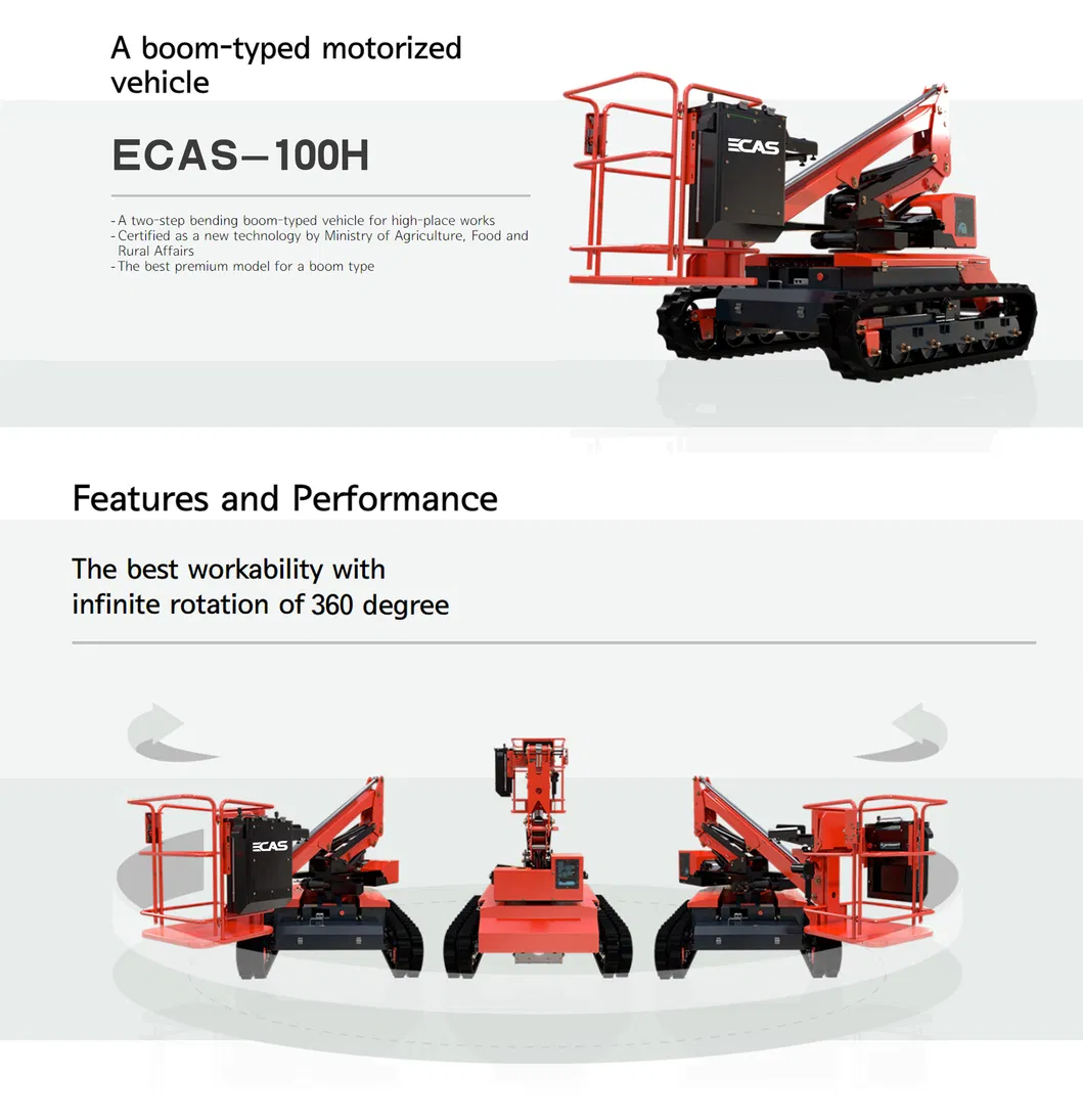 Ecas-100h-Altura-3-5m-5m-6-4m-8-4m-48V-Picker-Fruta-AC-Crawler-Vehículo agrícola eléctrico-Máquina-Archard-Agrícola-Plataforma-off-Road-Lift-Camión forestal-14