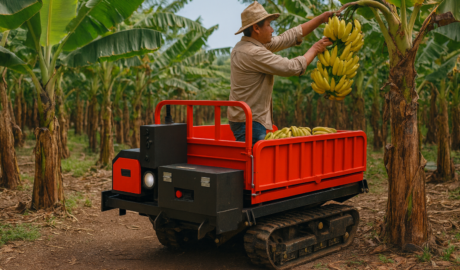 Boost Harvest Efficiency with Modern Banana Orchard Electric Lifting Platform Carrier